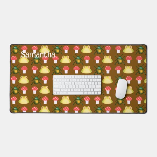 Kever bug, kikker en paddenstoel bureaumat (Keyboard & Muis)