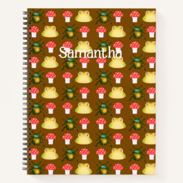 Kever bug, kikker en paddenstoel notitieboek