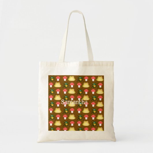 Kever bug, kikker en paddenstoel tote bag (Voorkant)