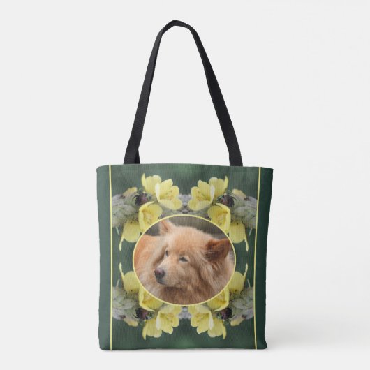 Kever op Mullein Flower Creëer Uw eigen foto Tote Bag (Achterkant)