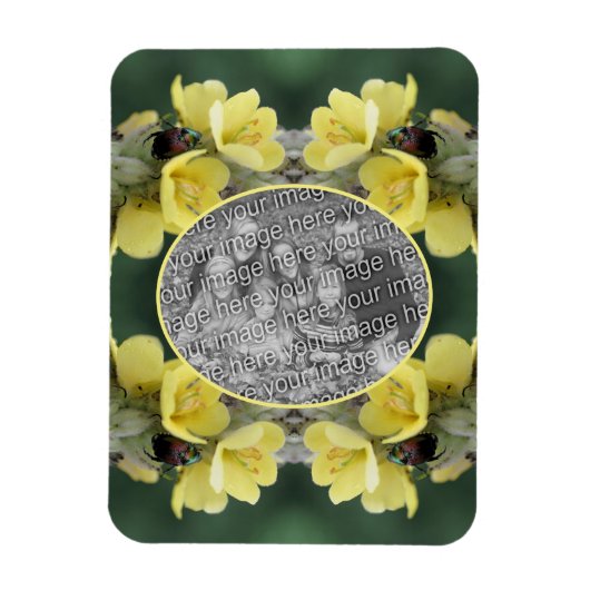 Kever op Wild Mullein Flower Uw foto toevoegen Magneet (Verticaal)