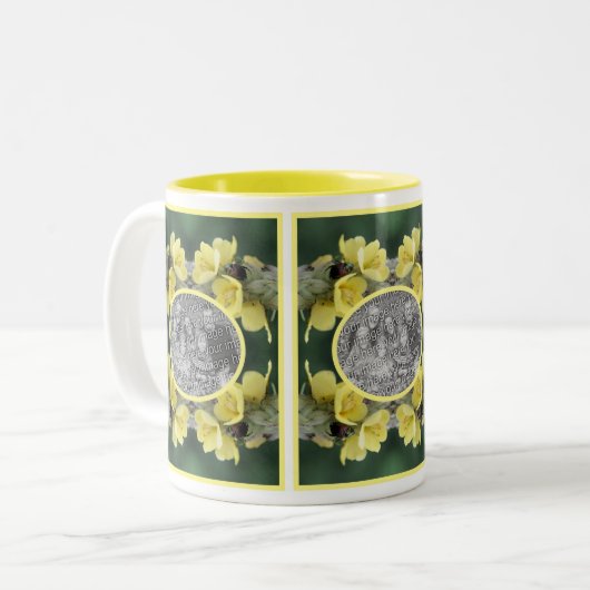 Kever op Wild Mullein Flower Uw foto toevoegen Tweekleurige Koffiemok (Voorkant links)