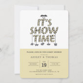 Kever sap Baby shower | Het is Showtime uitnodigin Kaart (Voorkant)