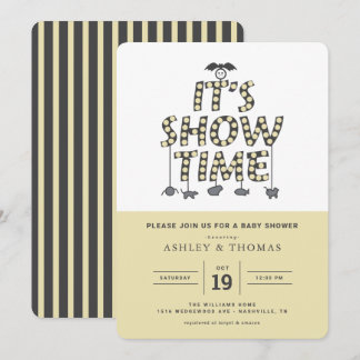 Kever sap Baby shower | Het is Showtime uitnodigin Kaart