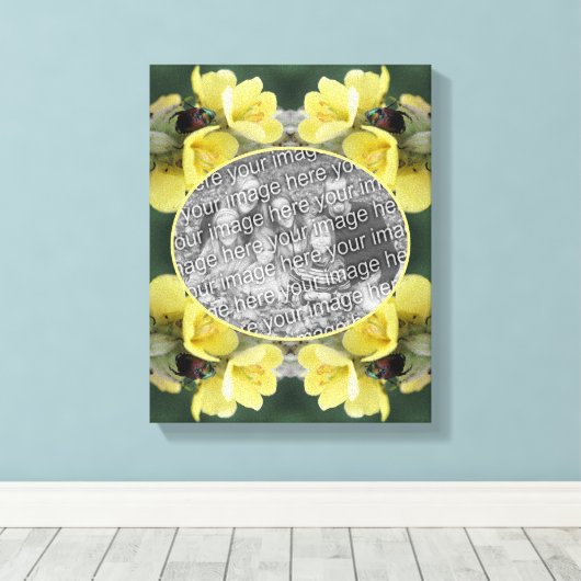 Kever Wild Mullein Flower Creëer Uw eigen foto Canvas Afdruk (Insitu (Houten vloer))