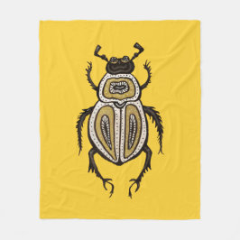 Kever Yellow Insect Art Fleece Deken