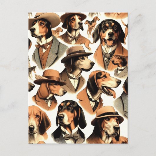 keverhond naadloos briefkaart (Voorkant)