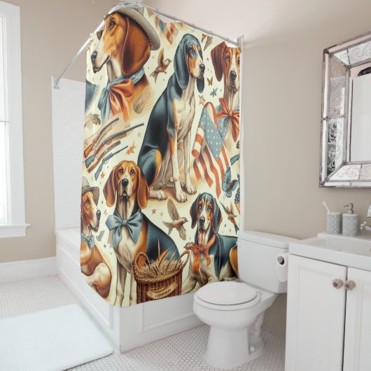  keverhond naadloos douchegordijn (In situ)