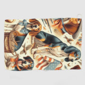  keverhond naadloos golfhanddoek (Horizontaal)