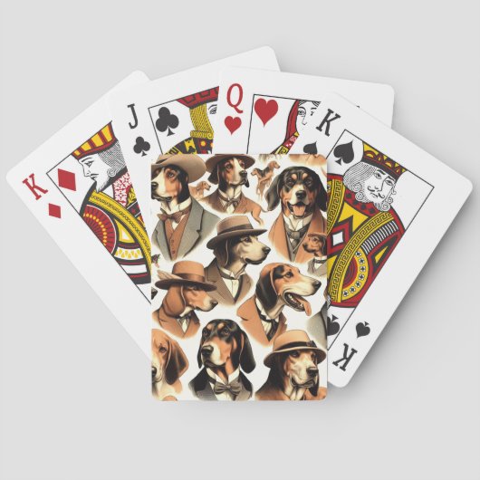  keverhond naadloos pokerkaarten (Achterkant)