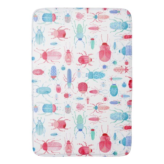 Kevers en insecten Leuke Waterverf Badmat (Voorkant Verticaal)