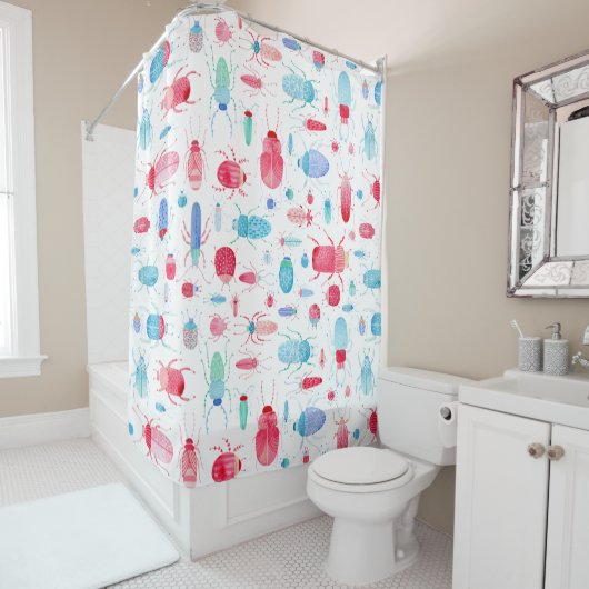 Kevers en insecten Leuke Waterverf Douchegordijn (In situ)