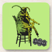 Keversap | Kever in stoel Bier Onderzetter (Voorkant)