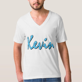 Kevin (blauw op wit) t-shirt