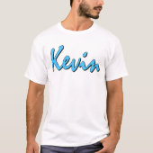 Kevin (blauw op wit) t-shirt (Voorkant)