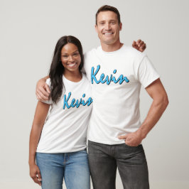 Kevin (blauw op wit) t-shirt