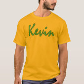 Kevin (blauw op zwart) t-shirt (Voorkant)