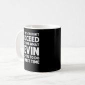 KEVIN Gift Name Personalized Birthday Funny Christ Koffiemok (Voorkant links)