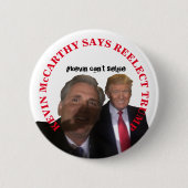 Kevin McCarthy zegt dat hij Trump herkiest Ronde Button 5,7 Cm (Voorkant)