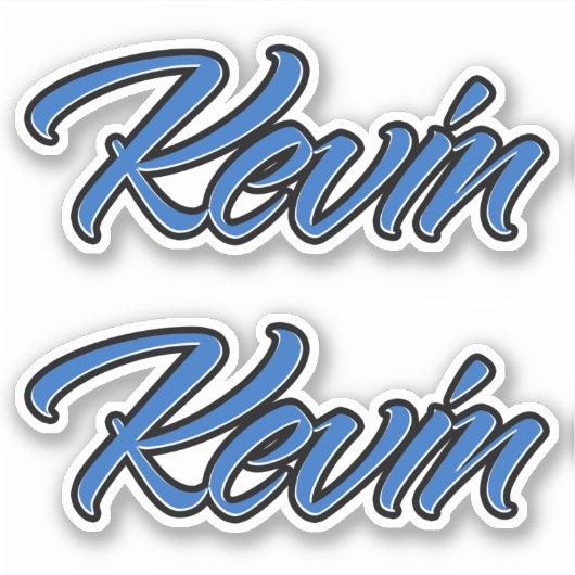 Kevin Name blue Aufkleber Sticker Stickerset (Voorkant)