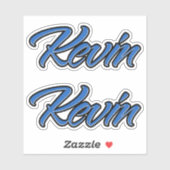 Kevin Name blue Aufkleber Sticker Stickerset (Vel)