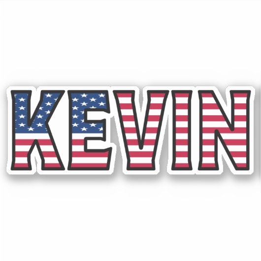 Kevin Name Vorname USA Sticker Stickerset (Voorkant)