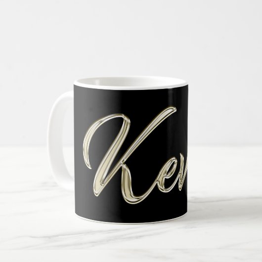 Kevin Name whitegold Tasse Teetasse Kaffeetasse Koffiemok (Voorkant links)