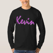 Kevin Pink Logo Long Meve T-shirt (Voorkant)