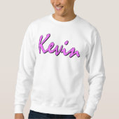 Kevin Pink Logo on White Sweatshirt (Voorkant)