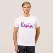 Kevin Pink Logo op Crew nek T shirt (Voorkant volledig)