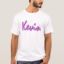 Kevin Pink Logo op Crew nek T shirt