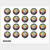 Kevin Retro Sunset Round Ronde Sticker (Vel)