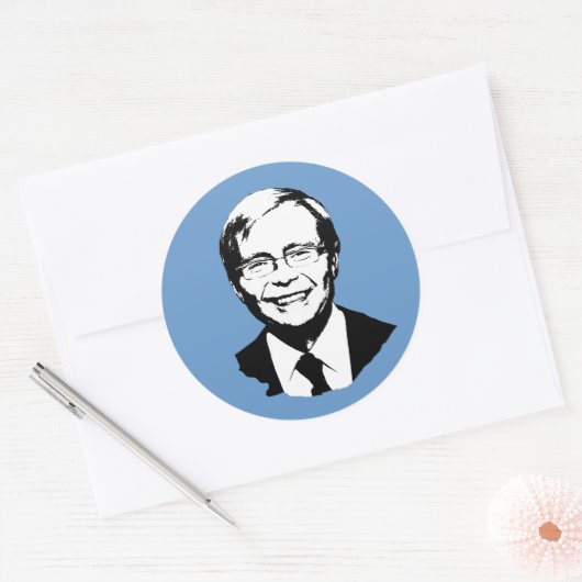 Kevin Rudd Ronde Sticker (Envelop)