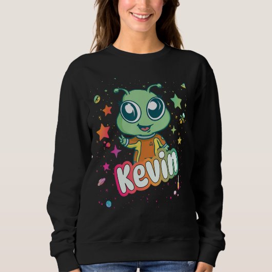 KEVIN - Schattigee jongensnaam met leuke alien Trui (Voorkant)
