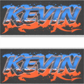 Kevin Vorname Name Graffiti Aufkleber Sticker (Voorkant)