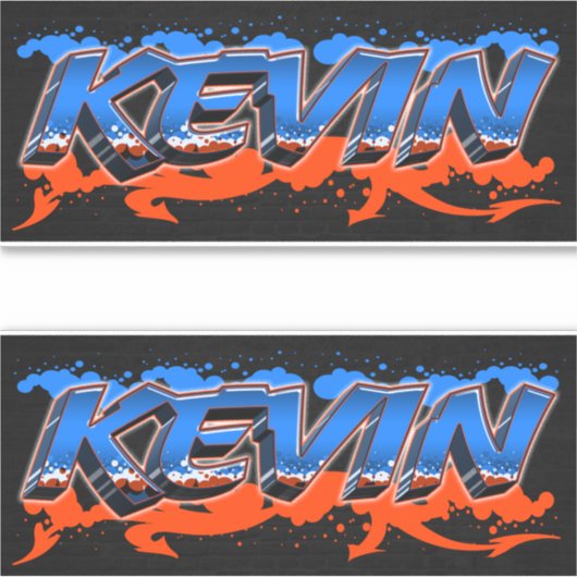 Kevin Vorname Name Graffiti Aufkleber Sticker (Voorkant)