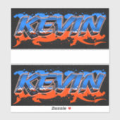 Kevin Vorname Name Graffiti Aufkleber Sticker (Vel)