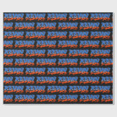 Kevin Vorname Name Graffiti blue orange Cadeaupapier (Vlak)