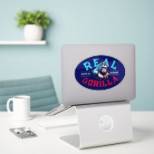 Kevin's Corner ECHTE GORILLA Gezichtsbeschildering Sticker (Laptop op bureau)