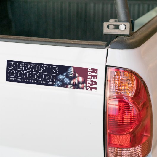Kevin's Corner ECHTE GORILLA i Rock het Planet Bumpersticker (Op Truck)
