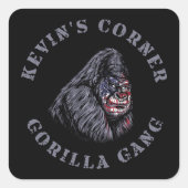 Kevin's Corner GORILLA GANG Vierkante Sticker (Voorkant)