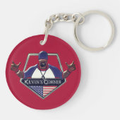 Kevin's Corner Logo met de Amerikaanse vlag Sleutelhanger (Achterkant)