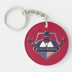 Kevin's Corner Logo met de Amerikaanse vlag Sleutelhanger