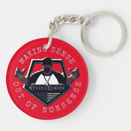 Kevin's Corner Logo met de Amerikaanse vlag Sleutelhanger (Achterkant)