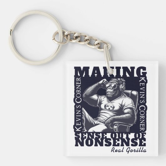 Kevin's Corner Politiek Commentaar Real Gorilla Sleutelhanger (Voorkant)