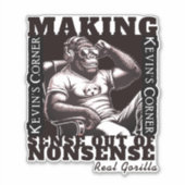 Kevin's Corner Politiek Commentaar Real Gorilla Sticker (Voorkant)