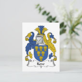 Kew Family Crest Briefkaart (Staand voorkant)