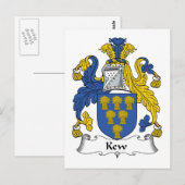 Kew Family Crest Briefkaart (Voorkant / Achterkant)