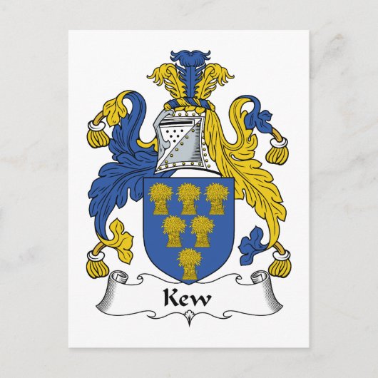 Kew Family Crest Briefkaart (Voorkant)