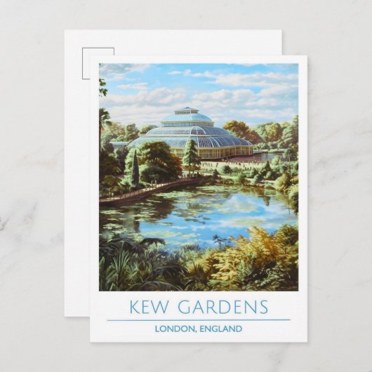Kew Gardens Londen Engeland Kunst Vintage Reizen Briefkaart (Voorkant / Achterkant)